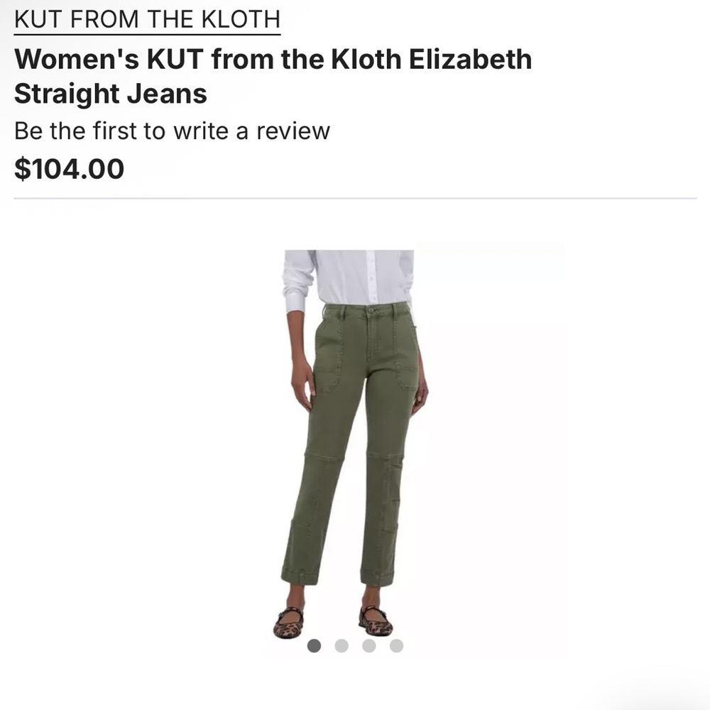Kut from the Kloth Women's Green Straight Leg Pants